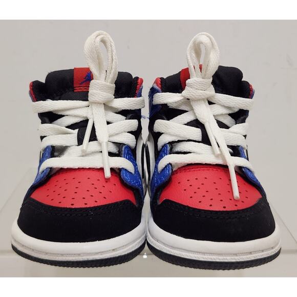 Nike Air Jordan 1 Mid Red/White/Blue 640735-124 Childs Sneakers Sz 4C - Picture 5 of 11